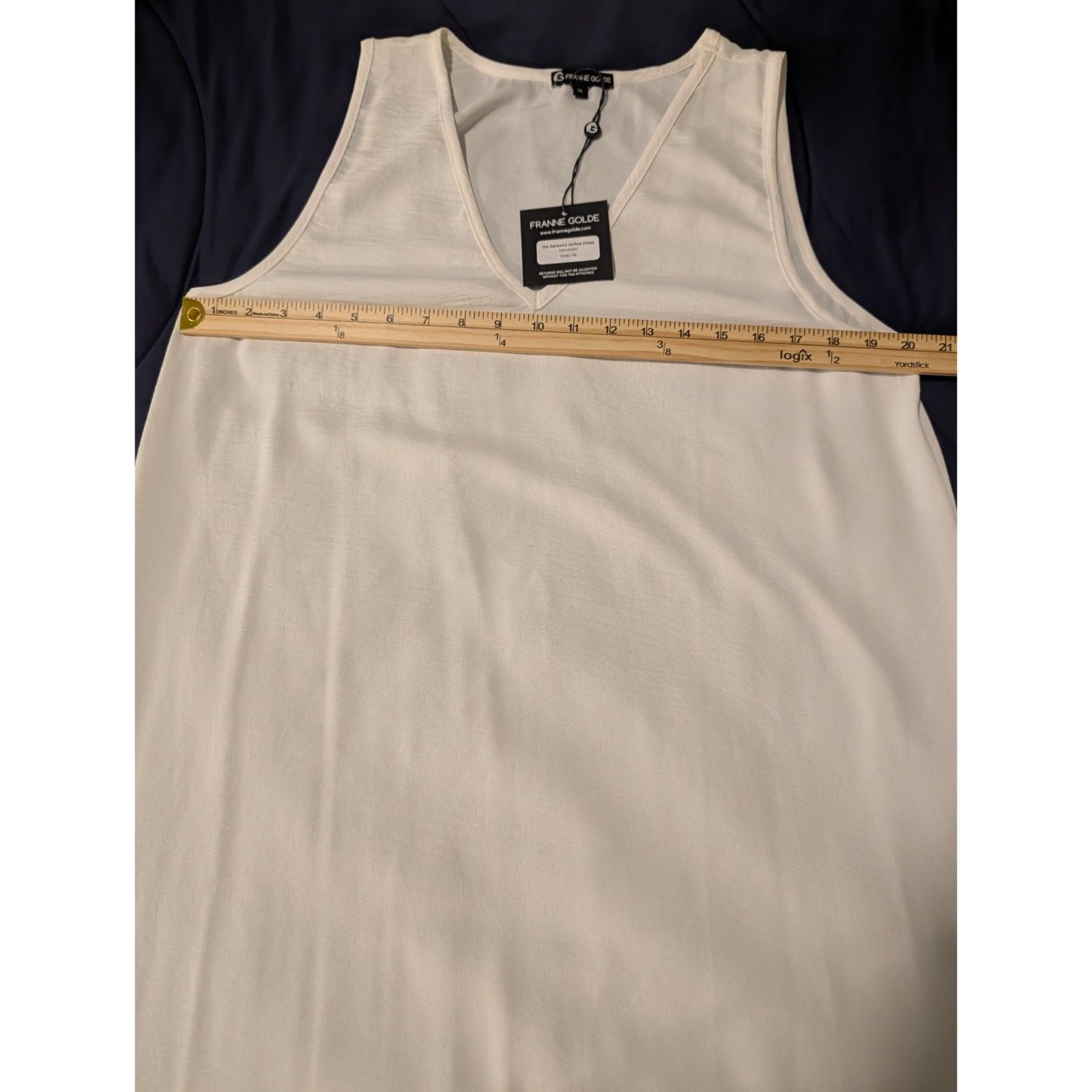 Nwt Franne Golde Santorini Airflow Dress Extra Large Ivory Minimalist Coastal — image 5 of 5